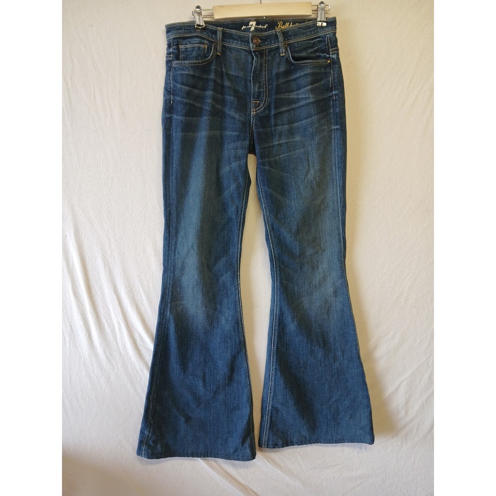 7 For All mankind bell bottom dark denim wash size 29 cowgirl country boho